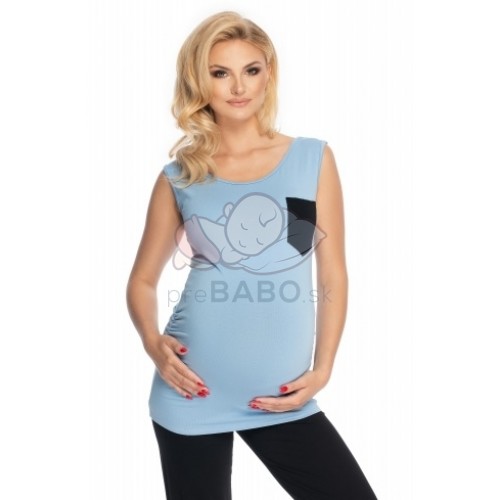 Be MaaMaa Tehotenské, dojčiace 3/4 pyžamo - modré, čierne, veľ. L/XL